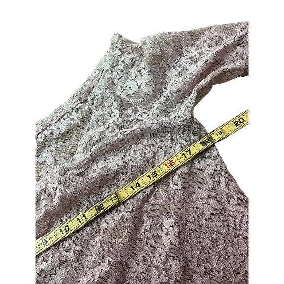 Charlotte Russe Y2K Crochet Lace Tunic Top Womens Large Pink Cottage Fairy Boho - Picture 8 of 10